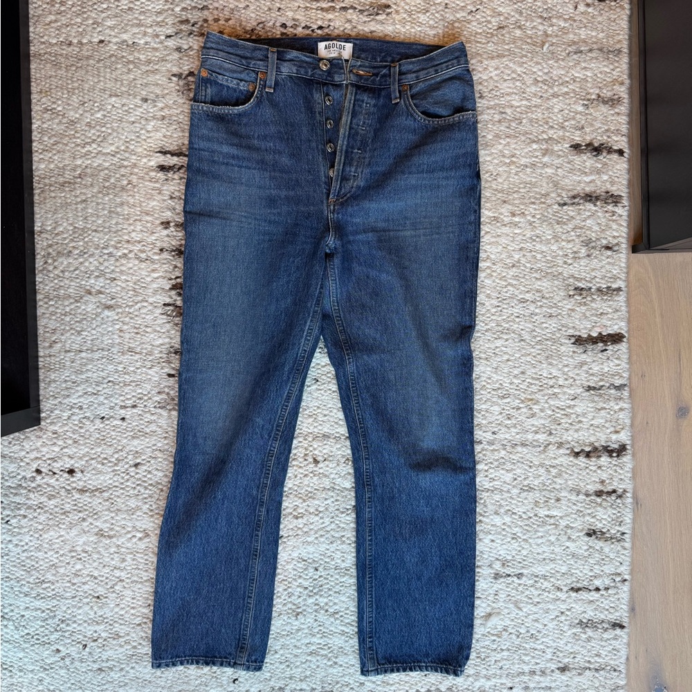 Agolde Riley Blue Denim Jeans